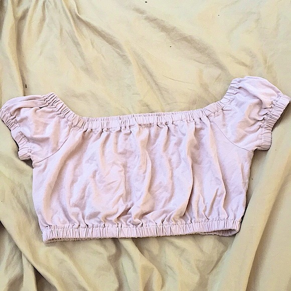 3 for 15- Pink off-the-shoulder crop top! - Picture 2 of 2
